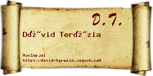 Dávid Terézia névjegykártya